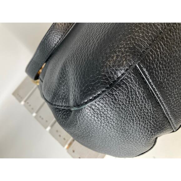 MICHAEL KORS, LARGE BLACK PEBBLED LEATHER HANDBAG - Picture 14 of 16